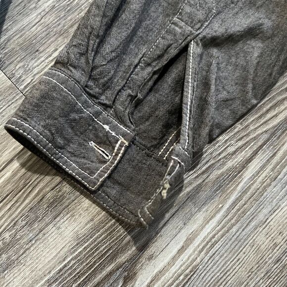 Benetton Made in Italy Gray Chambray Work Shirt XL - Picture 10 of 10